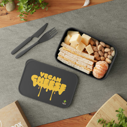 Vegan Cheese PLA Bento Box with Band and Utensils