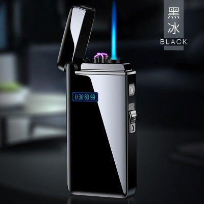 New Dual Arc Windproof LED Metal USB Lighter Torch