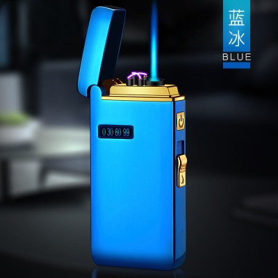 New Dual Arc Windproof LED Metal USB Lighter Torch