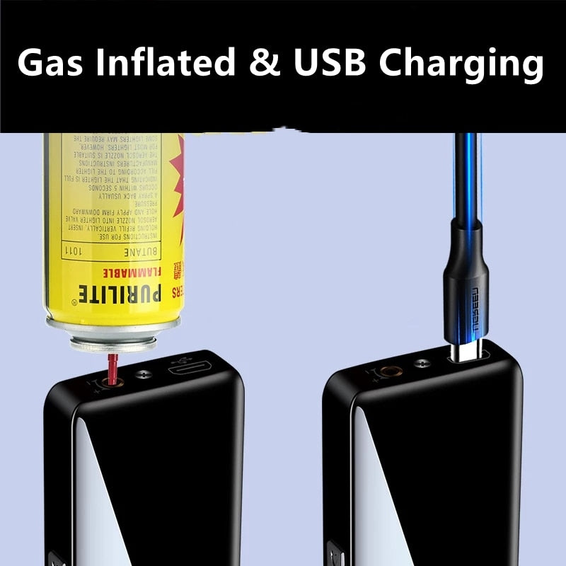 New Dual Arc Windproof LED Metal USB Lighter Torch