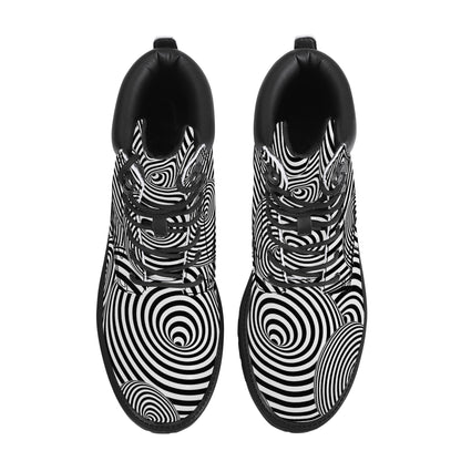 Optical Illusion Vegan Leather Boots