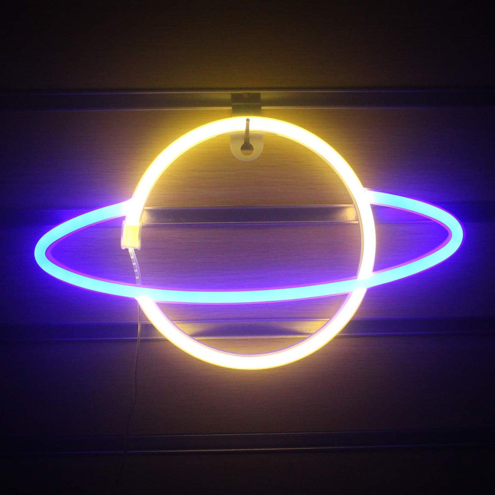 Planet LED Neon Lights Neon Light Sign Decor Lamp USB or Battery Powered