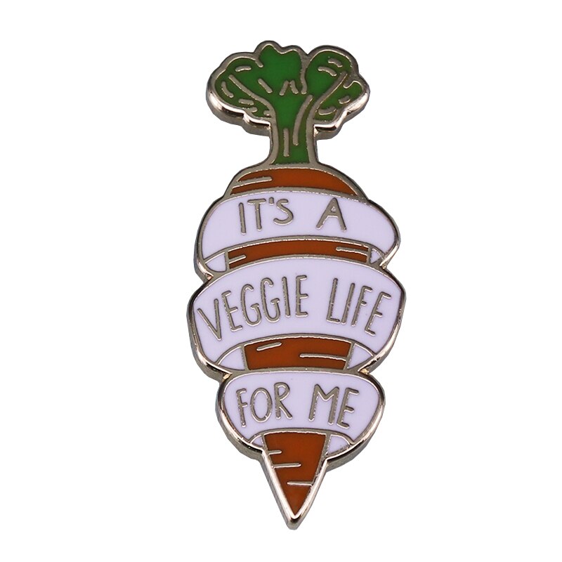 Superior Quality Vegetarianism Stay Healthy Enamel Lapel Pins Plant Pals Brooches New Year's Jewelry Gifts to Vegans Wholesale