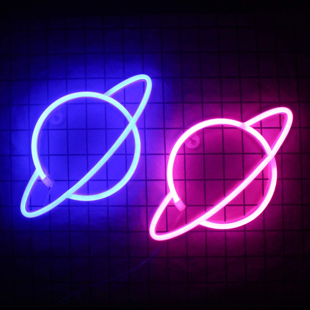 Planet LED Neon Lights Neon Light Sign Decor Lamp USB or Battery Powered
