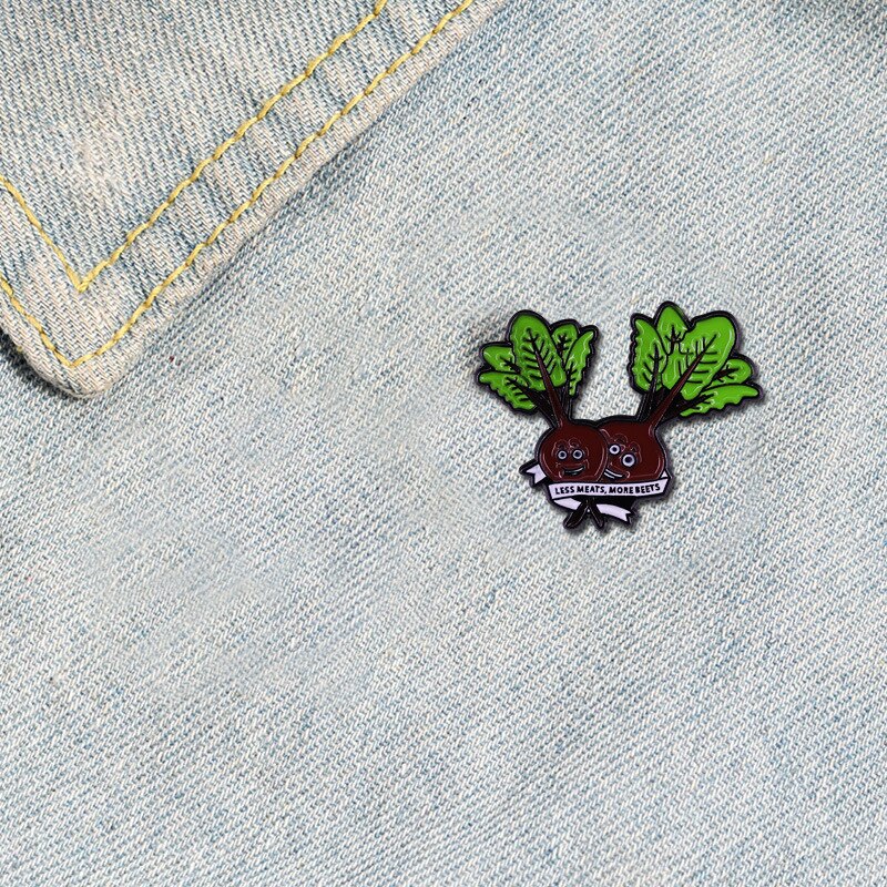 Superior Quality Vegetarianism Stay Healthy Enamel Lapel Pins Plant Pals Brooches New Year's Jewelry Gifts to Vegans Wholesale