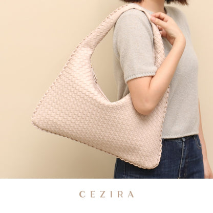 Handmade Woven Hobo For Women PU Vegan Leather Shoulder Bag Top-handle Purse Ladies Fashion Casual Handbags