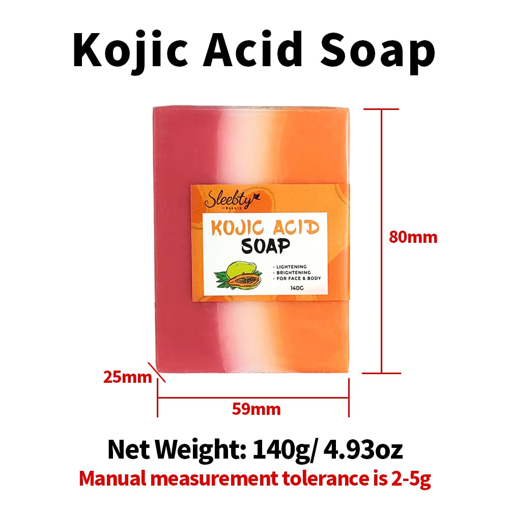 Sleebty Papaya Handmade Glutathione Kojic Acid Soap 100% Pure Vegan Natural Skin Beauty Organic Lightening Whitening Facial Care
