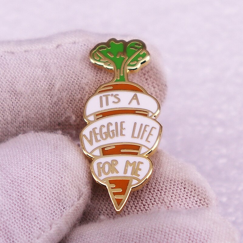 Superior Quality Vegetarianism Stay Healthy Enamel Lapel Pins Plant Pals Brooches New Year's Jewelry Gifts to Vegans Wholesale