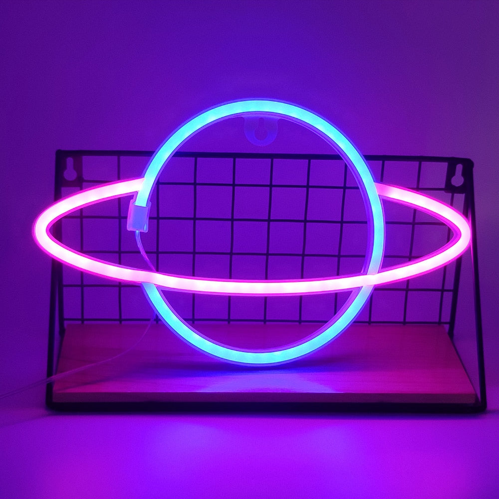 Planet LED Neon Lights Neon Light Sign Decor Lamp USB or Battery Powered
