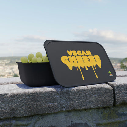 Vegan Cheese PLA Bento Box with Band and Utensils