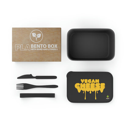 Vegan Cheese PLA Bento Box with Band and Utensils