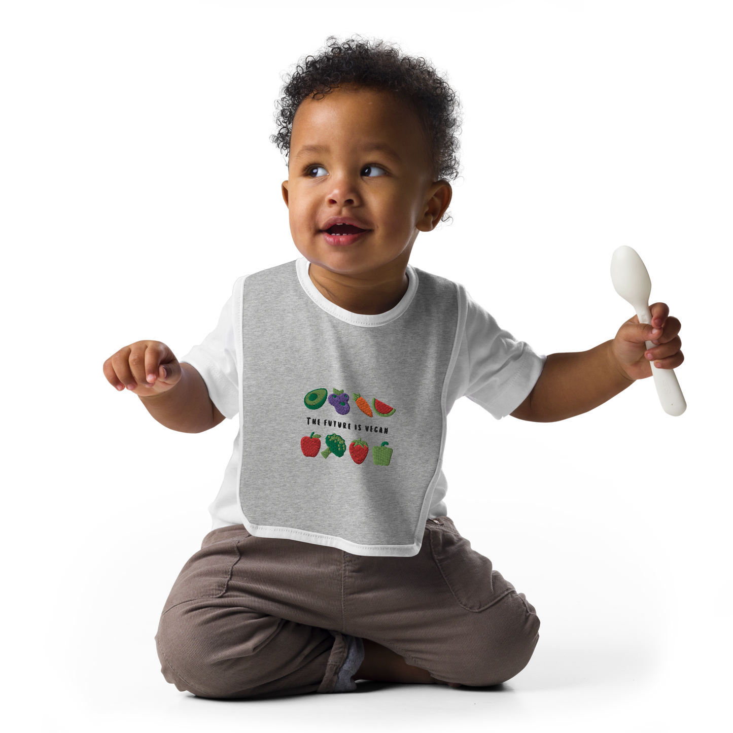 Vegan Future Embroidered Baby Bib
