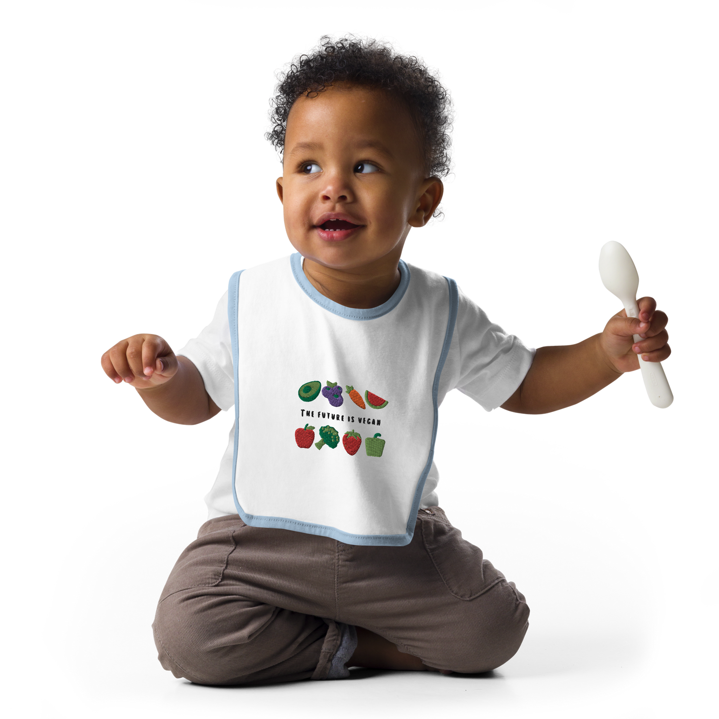 Vegan Future Embroidered Baby Bib