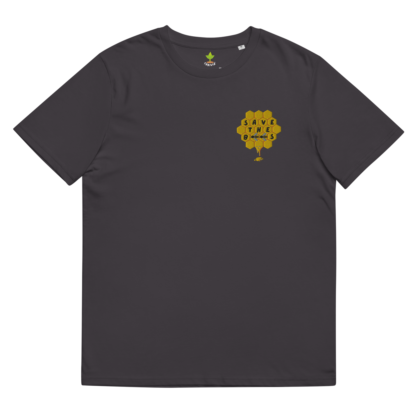 Save The Bees Embroidered Organic Cotton T-shirt