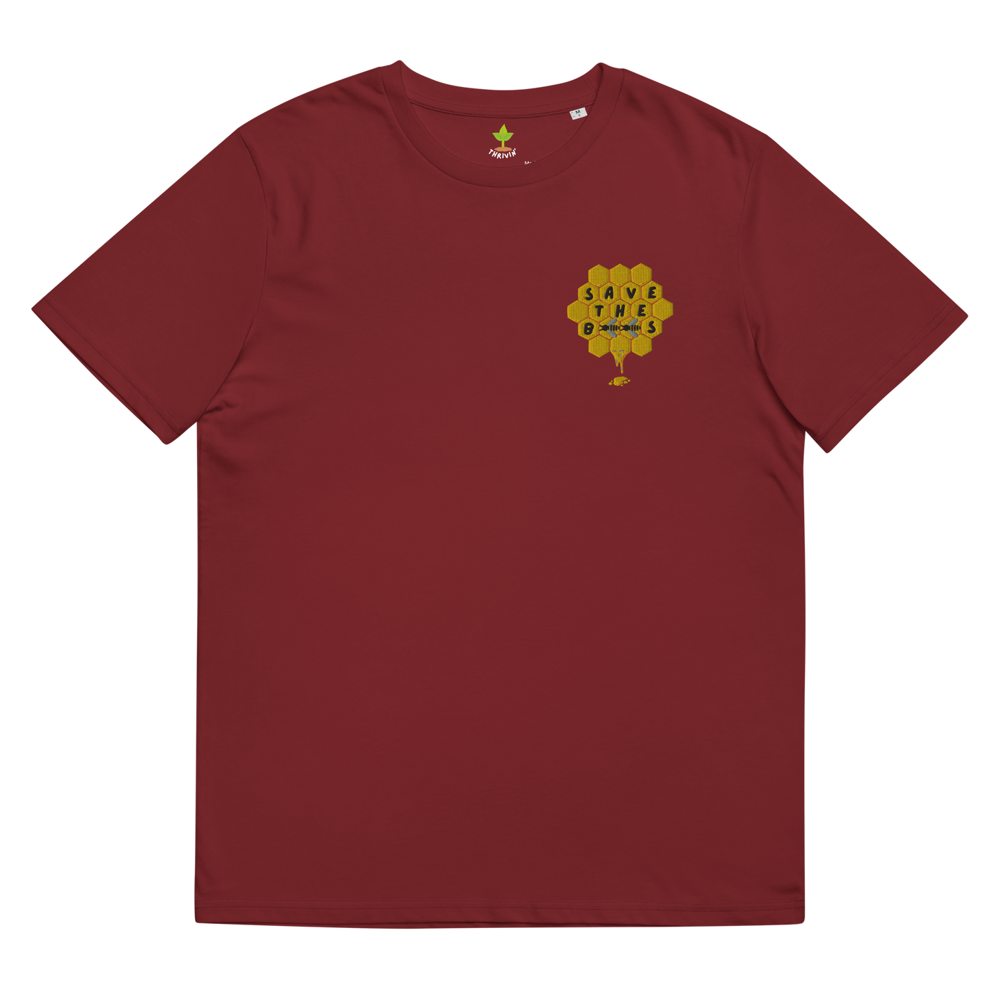 Save The Bees Embroidered Organic Cotton T-shirt