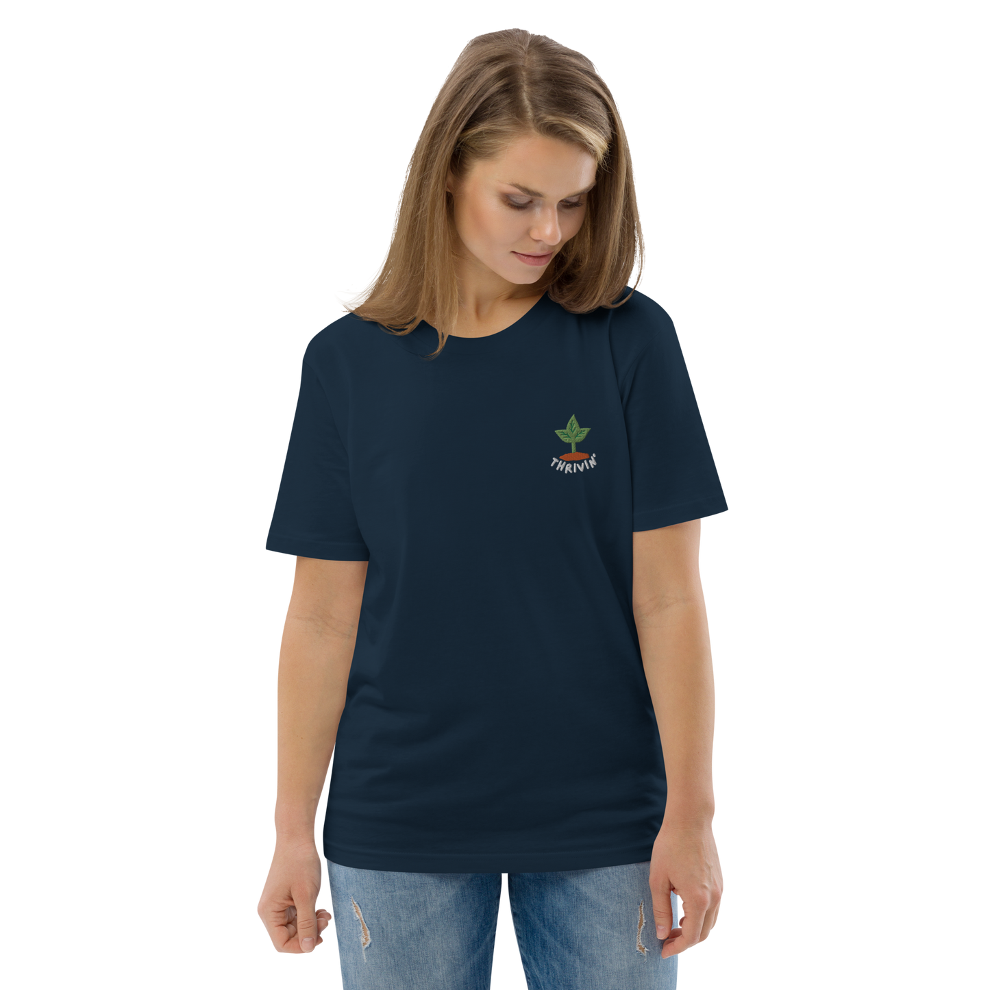 Thrivin' Embroidered Organic Tee