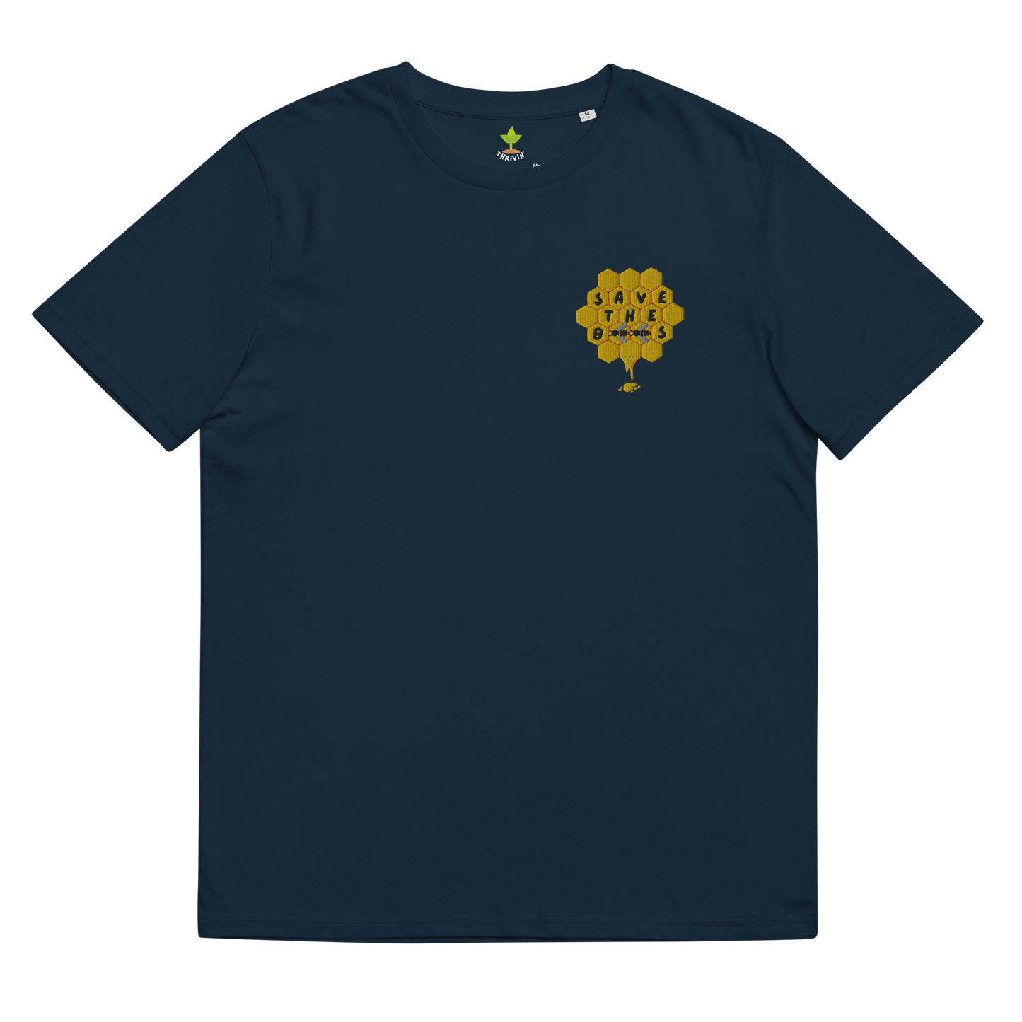 Save The Bees Embroidered Organic Cotton T-shirt