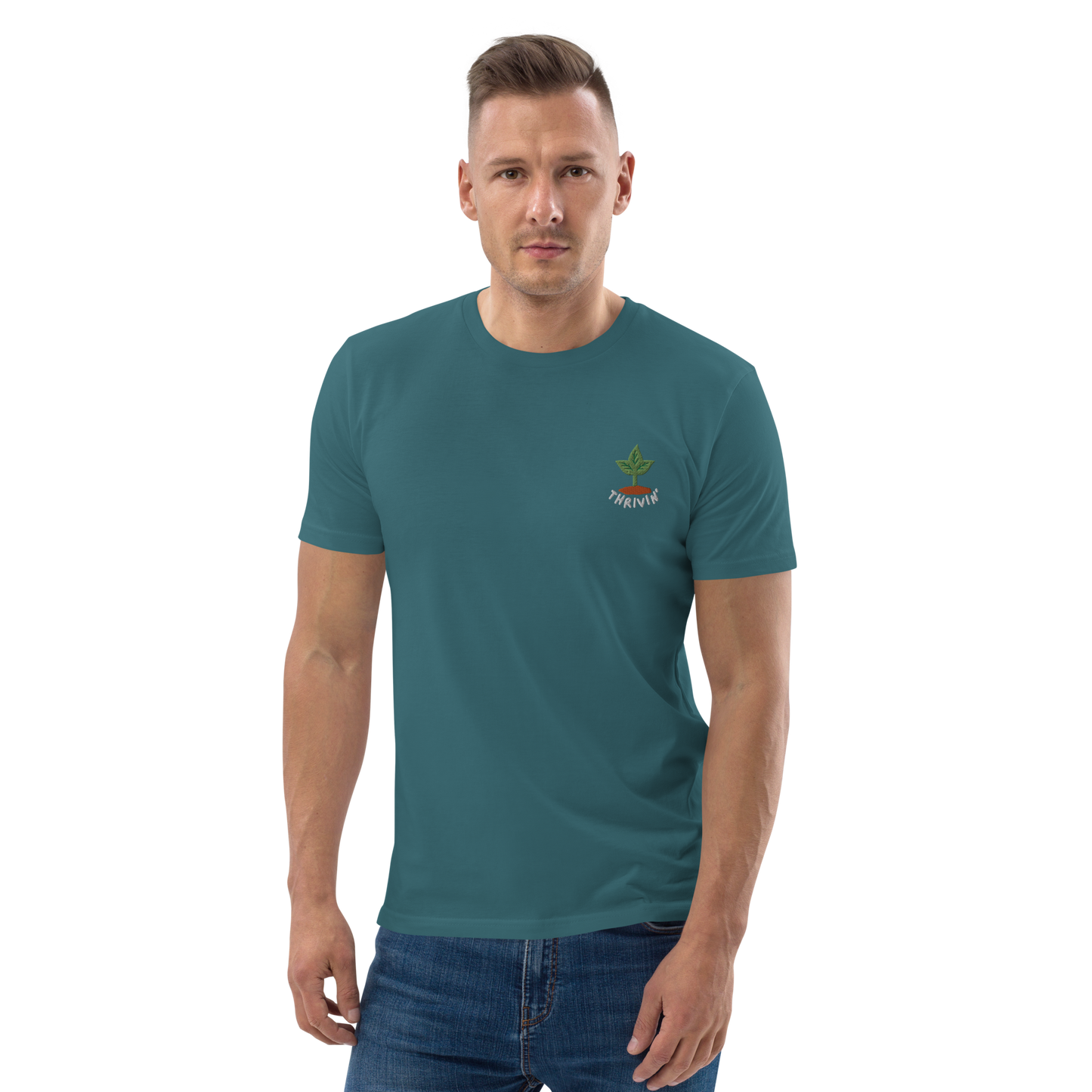Thrivin' Embroidered Organic Men’s Tee