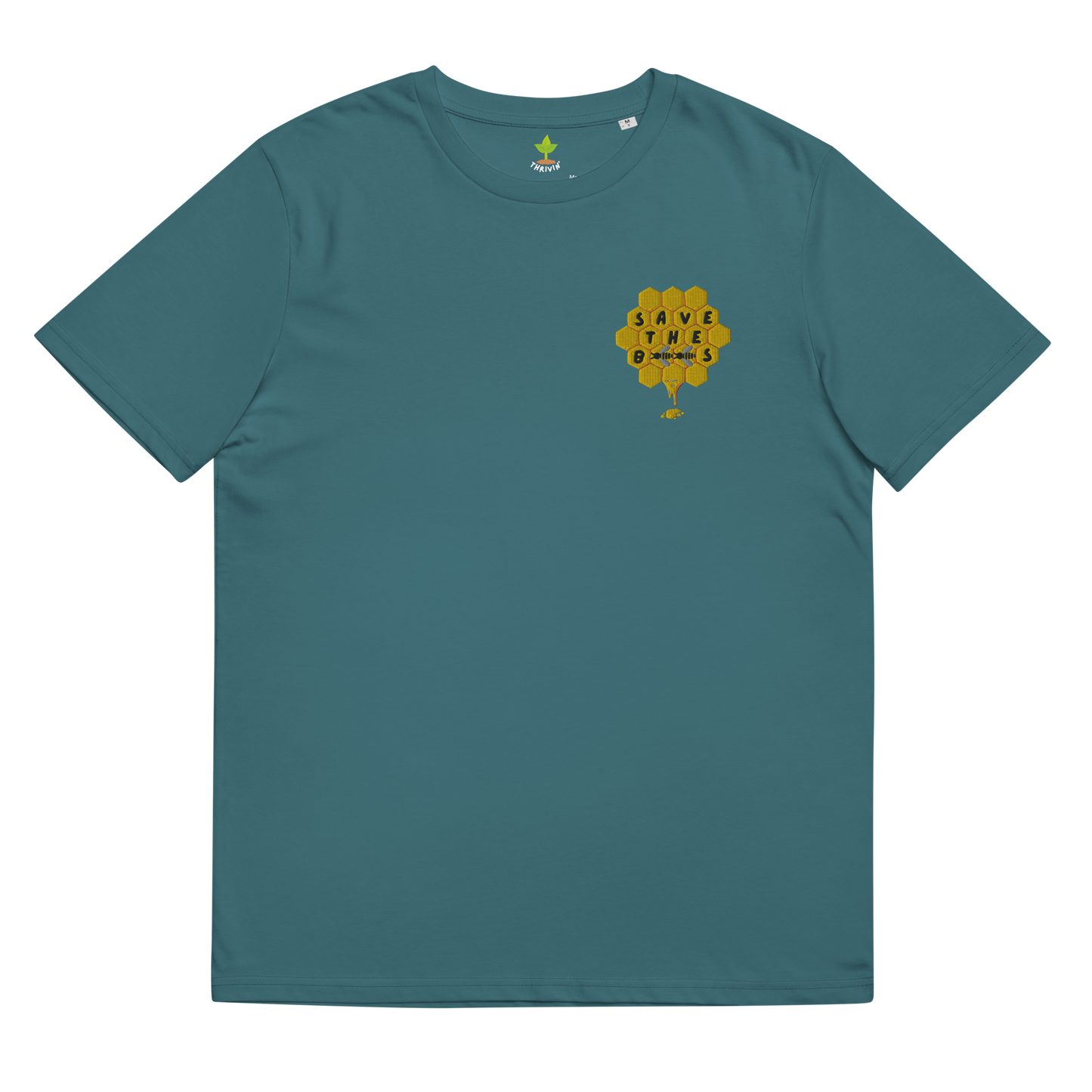 Save The Bees Embroidered Organic Cotton T-shirt